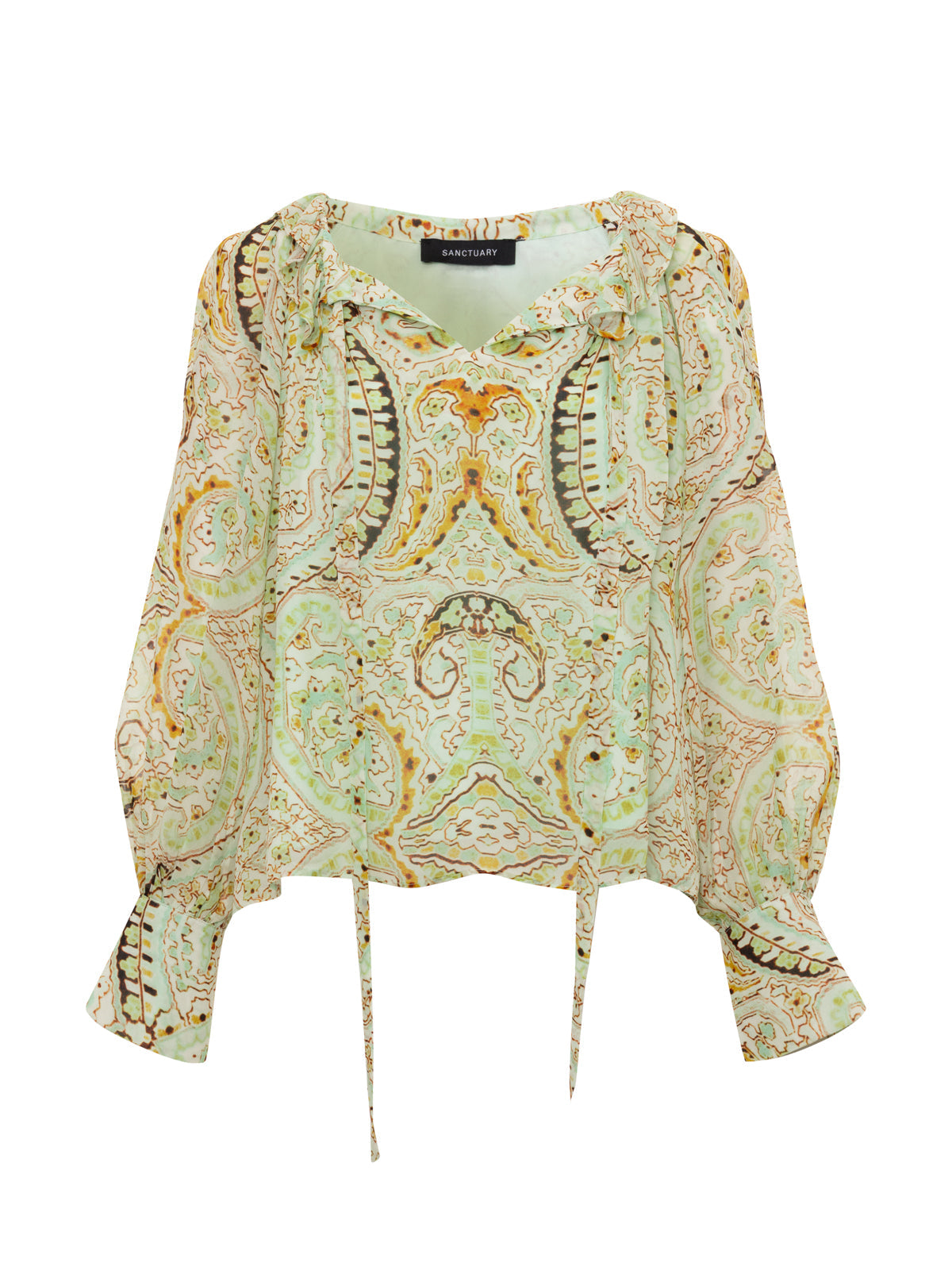 SHEER ELEGANCE VOLUME BLOUSE VERDE BOHEME | Sanctuary Clothing