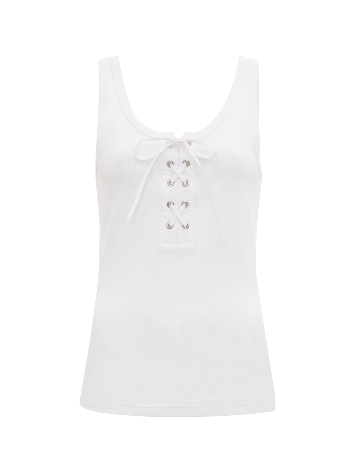 GO-TO LACE UP TANK WHITE | Sanctuary Clothing