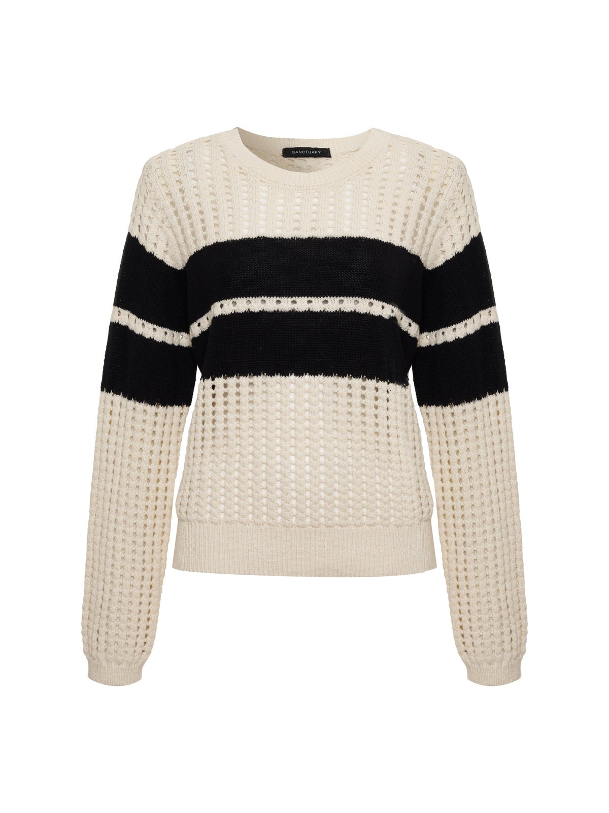 Sporty Openwork Popover Collagen with Black | Sanctuary Clothing