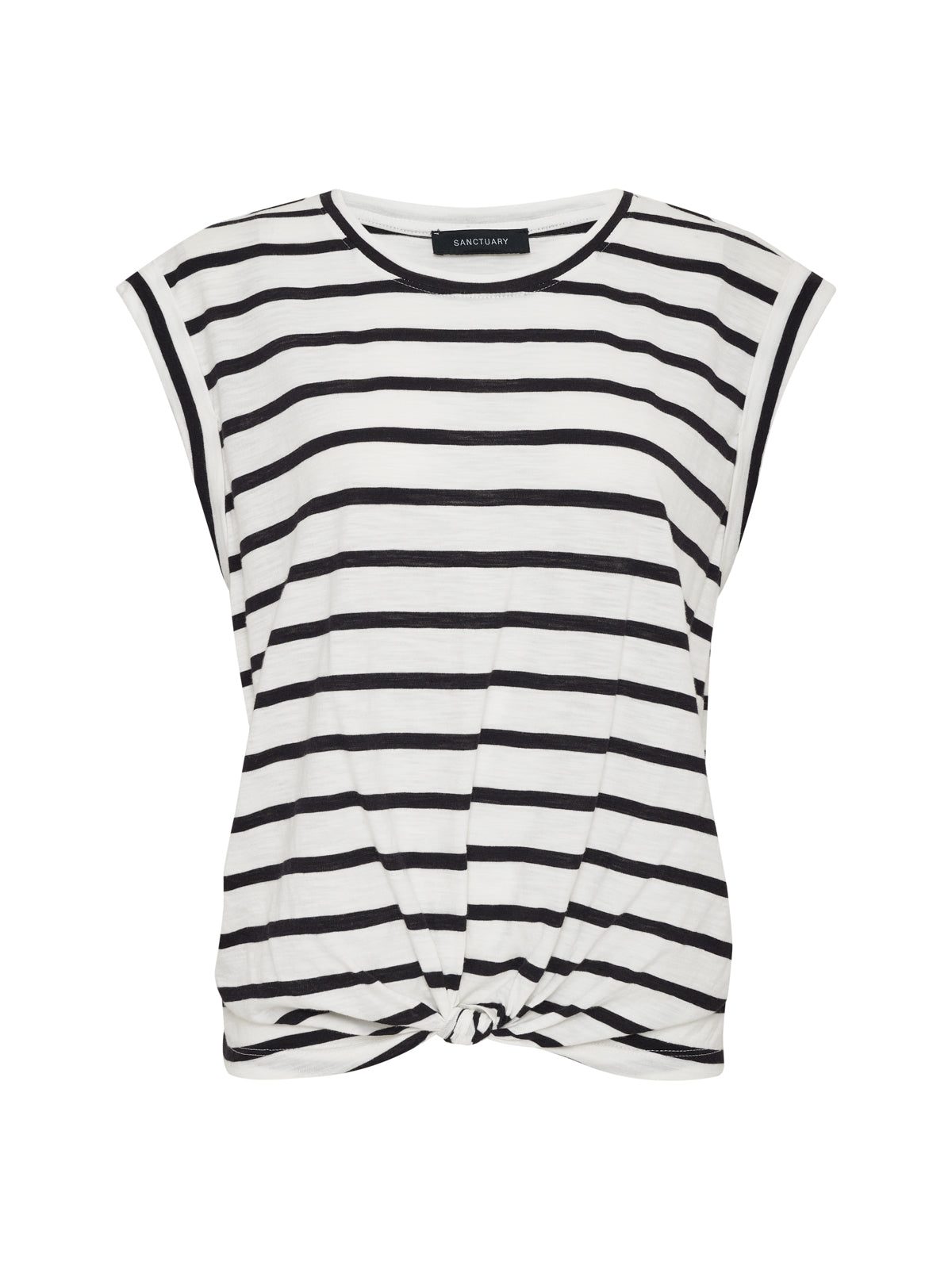 KNOTTED MUSCLE TEE CHALK/BLACK STRIPE | Sanctuary Clothing