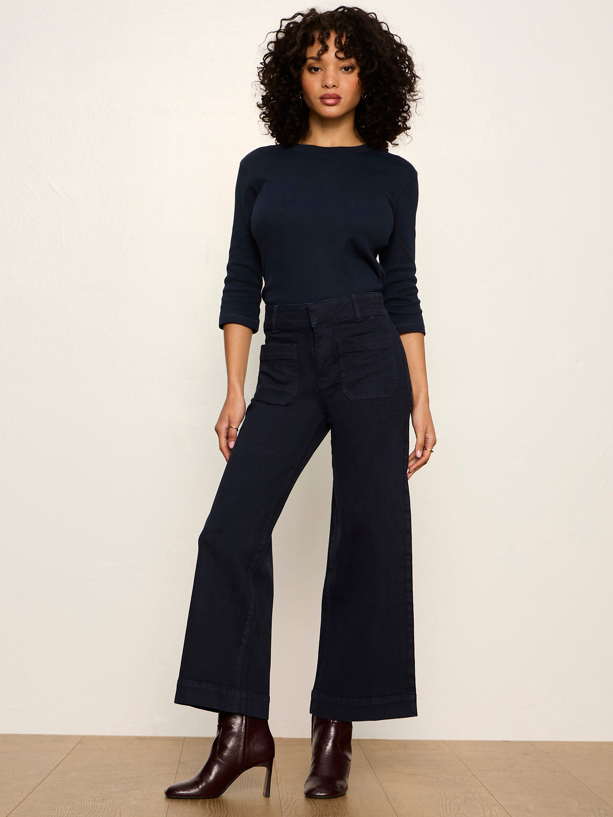 Chelsea Wide Leg Jean Navy Blazer | Sanctuary Clothing