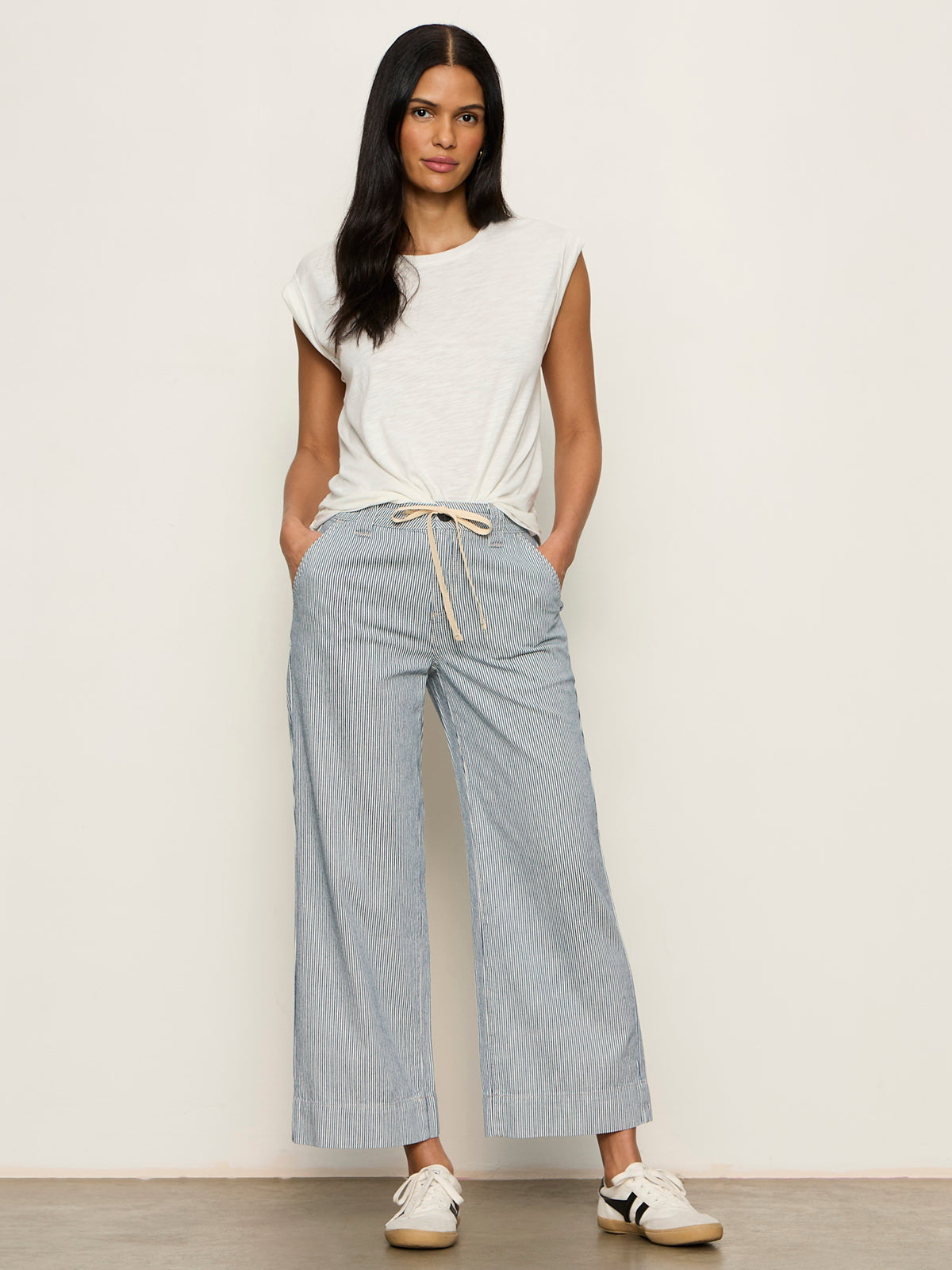 LILY STRIPE CROPPED PANT YACHT STRIPE | Sanctuary Clothing