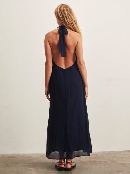 MORE THE BETTER HALTER DRESS NAVY BLAZER | Sanctuary Clothing