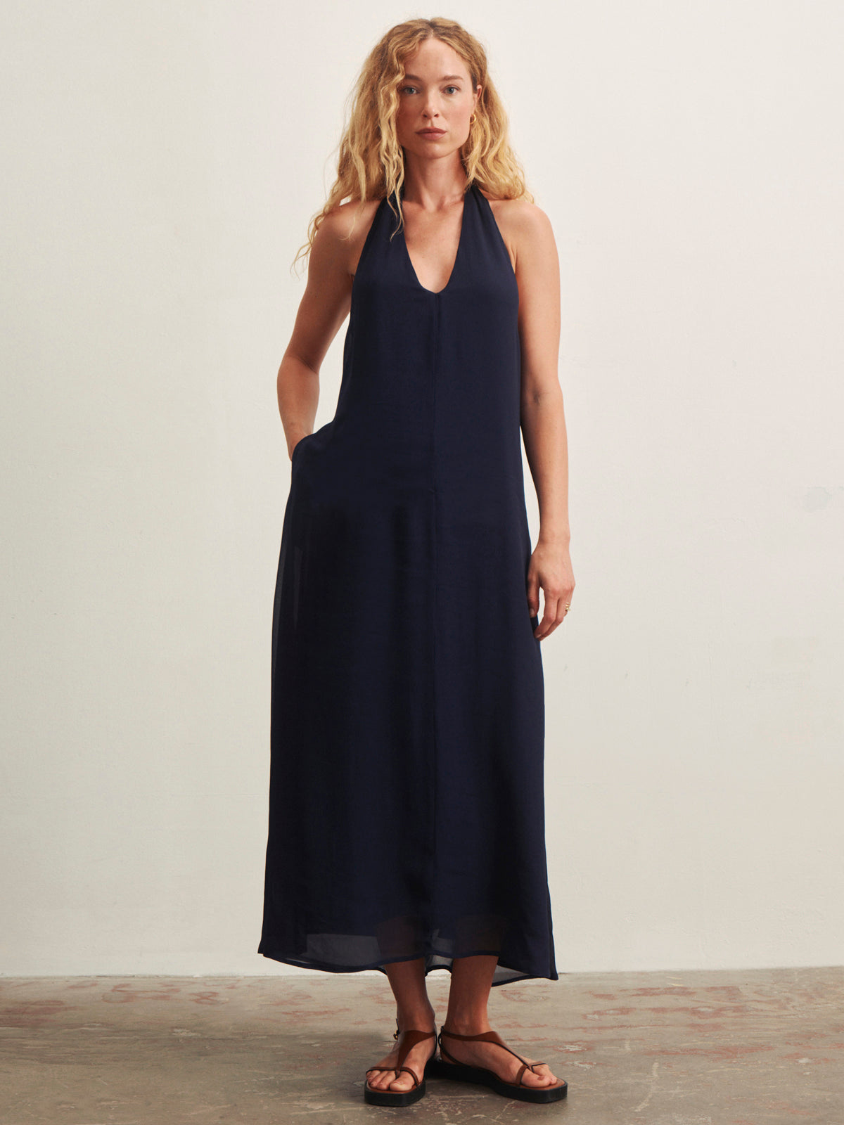 MORE THE BETTER HALTER DRESS NAVY BLAZER | Sanctuary Clothing