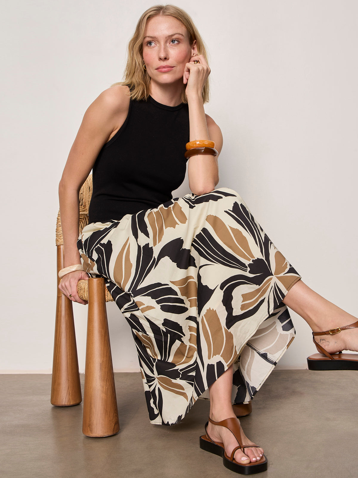 SANDBAR MIX MEDIA MIDI DRESS LOTUS W/ BLACK | Sanctuary Clothing