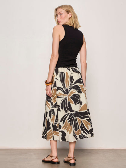SANDBAR MIX MEDIA MIDI DRESS LOTUS W/ BLACK | Sanctuary Clothing