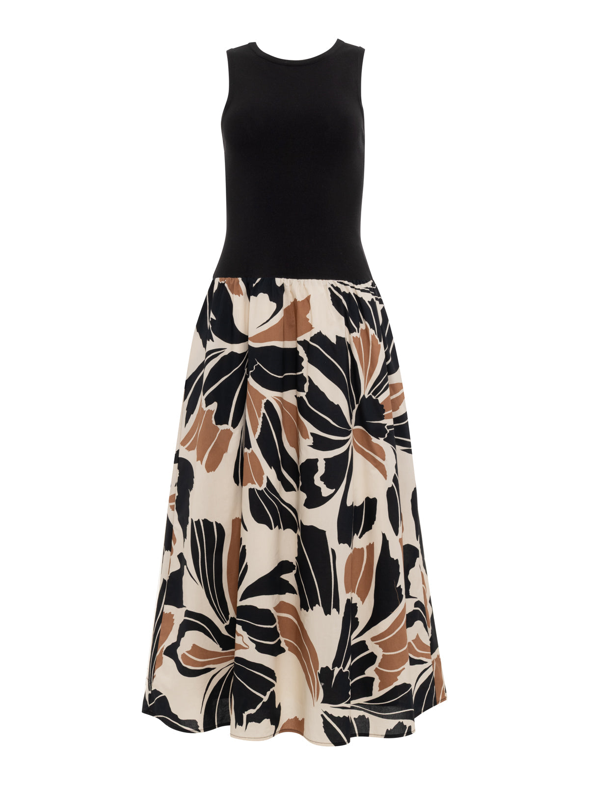 SANDBAR MIX MEDIA MIDI DRESS LOTUS W/ BLACK | Sanctuary Clothing