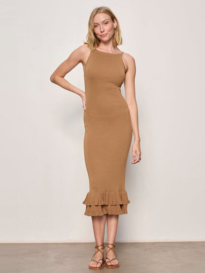 OUTDO TIER HEM SWEATER DRESS TOASTED COCONUT | Sanctuary Clothing
