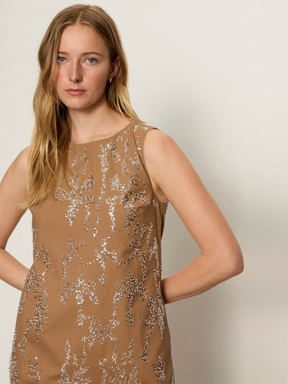 BETTER PLACE EMBELLISHED DRESS TOASTED COCONUT | Sanctuary Clothing