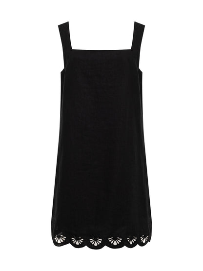 ALMOST THERE LINEN DRESS BLACK | Sanctuary Clothing