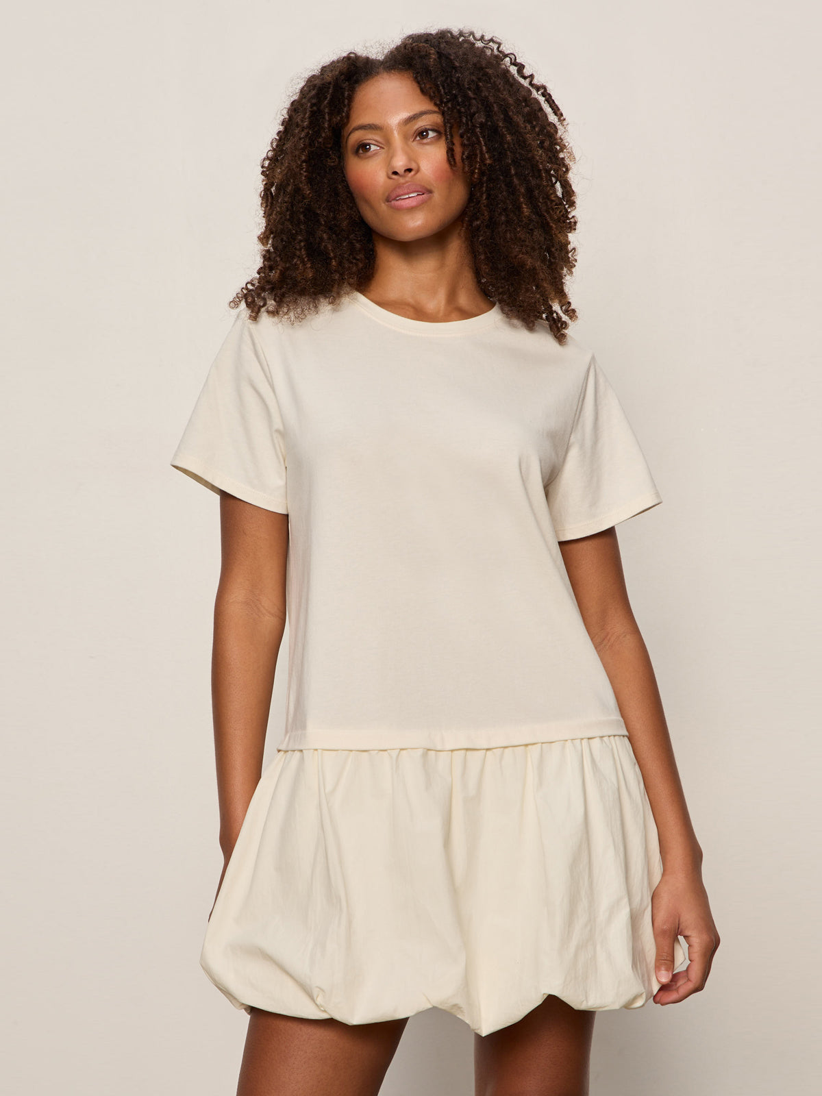 FOR KEEPS BUBBLE TSHIRT DRESS COLLAGEN | Sanctuary Clothing