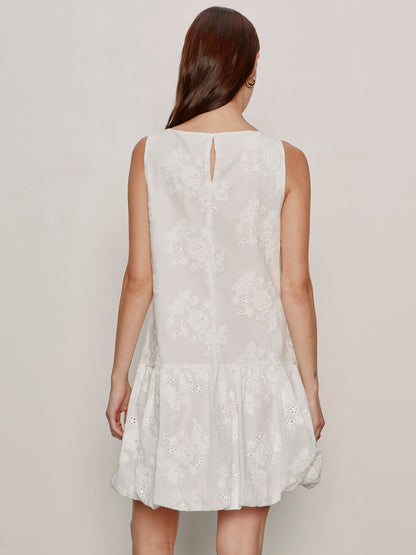 GARDEN EYELET BUBBLE DRESS WHITE | Sanctuary Clothing