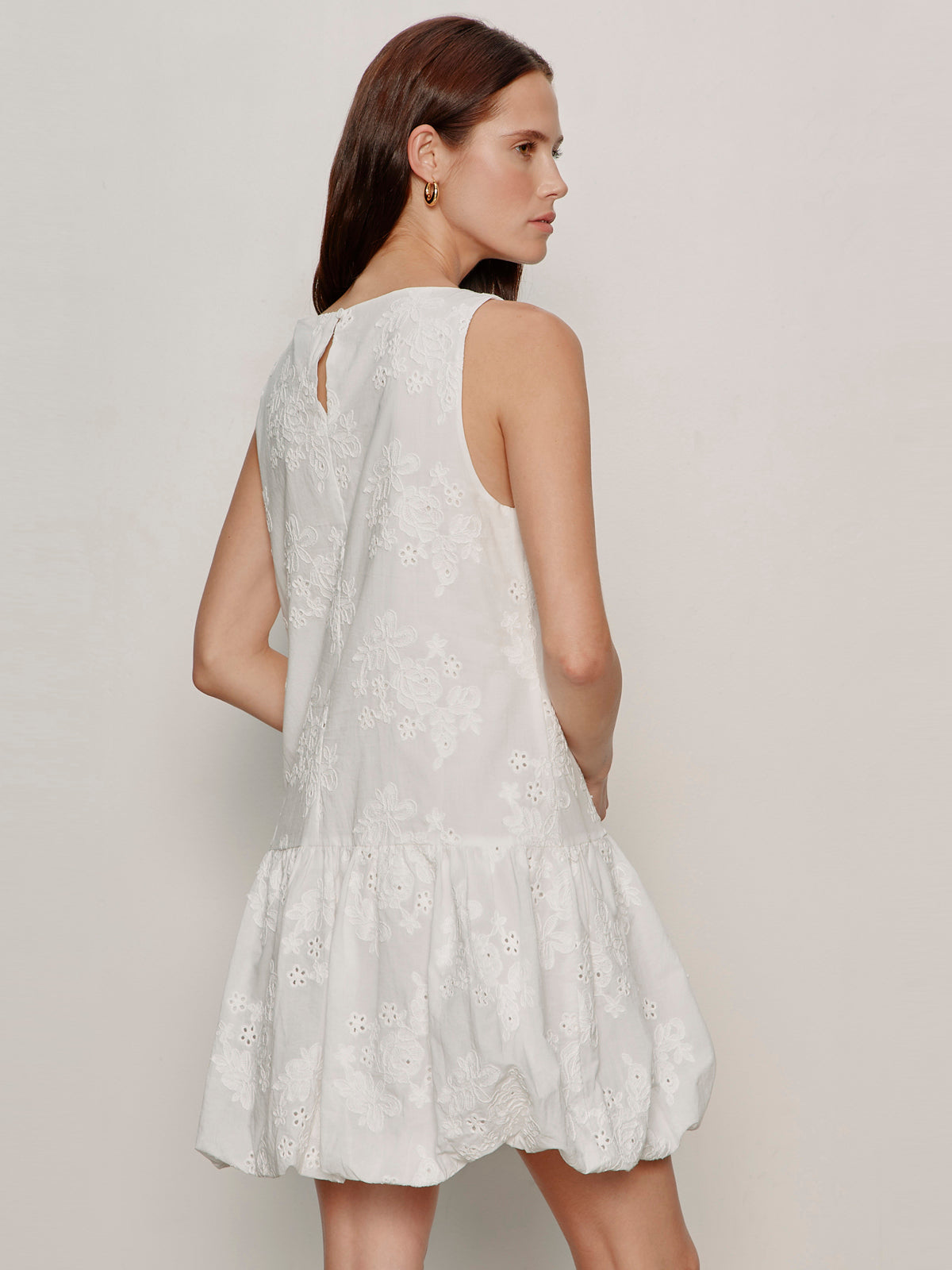 GARDEN EYELET BUBBLE DRESS WHITE | Sanctuary Clothing
