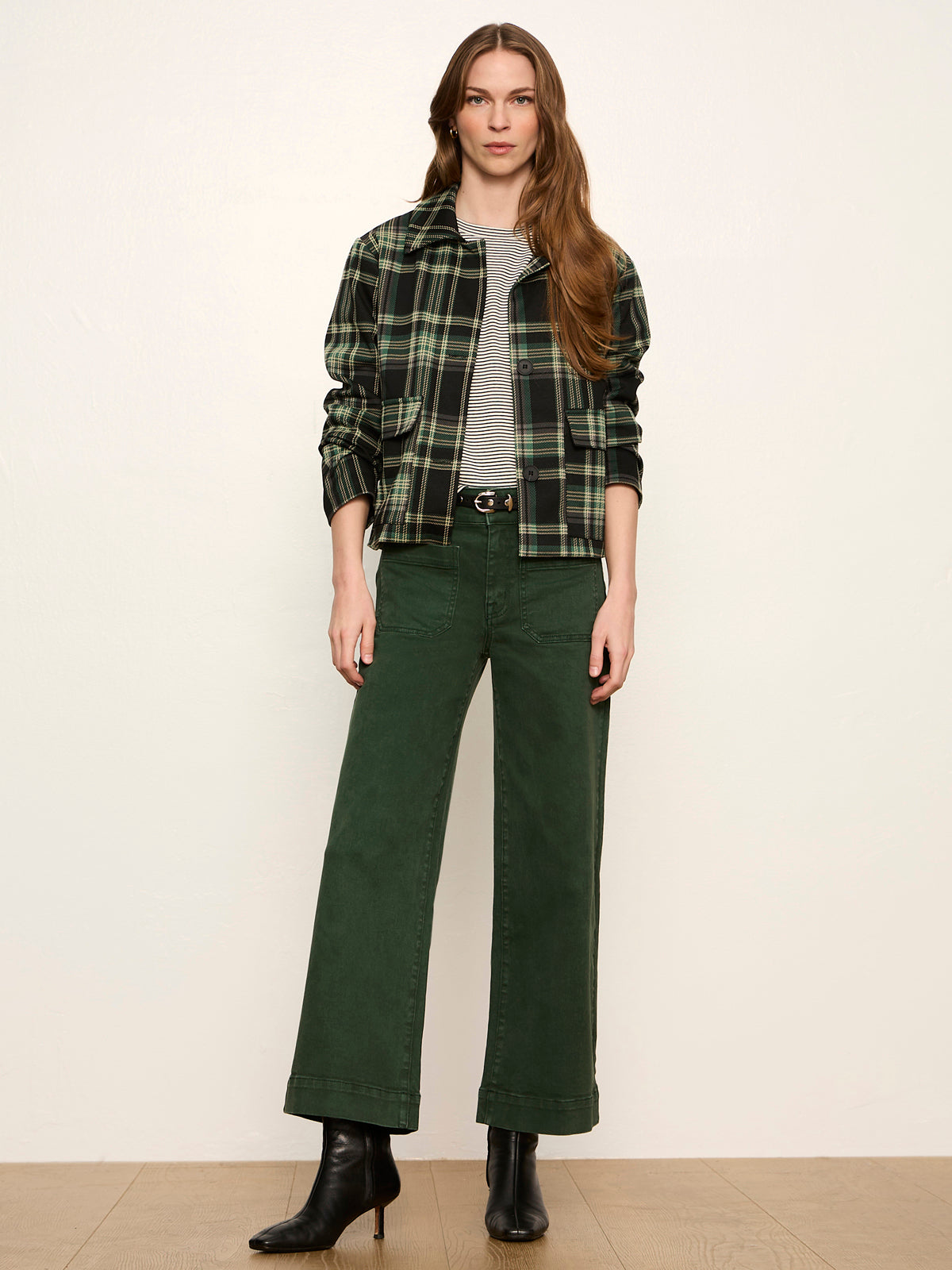 Avid Plaid Jacket Evergreen Plaid | Sanctuary Clothing