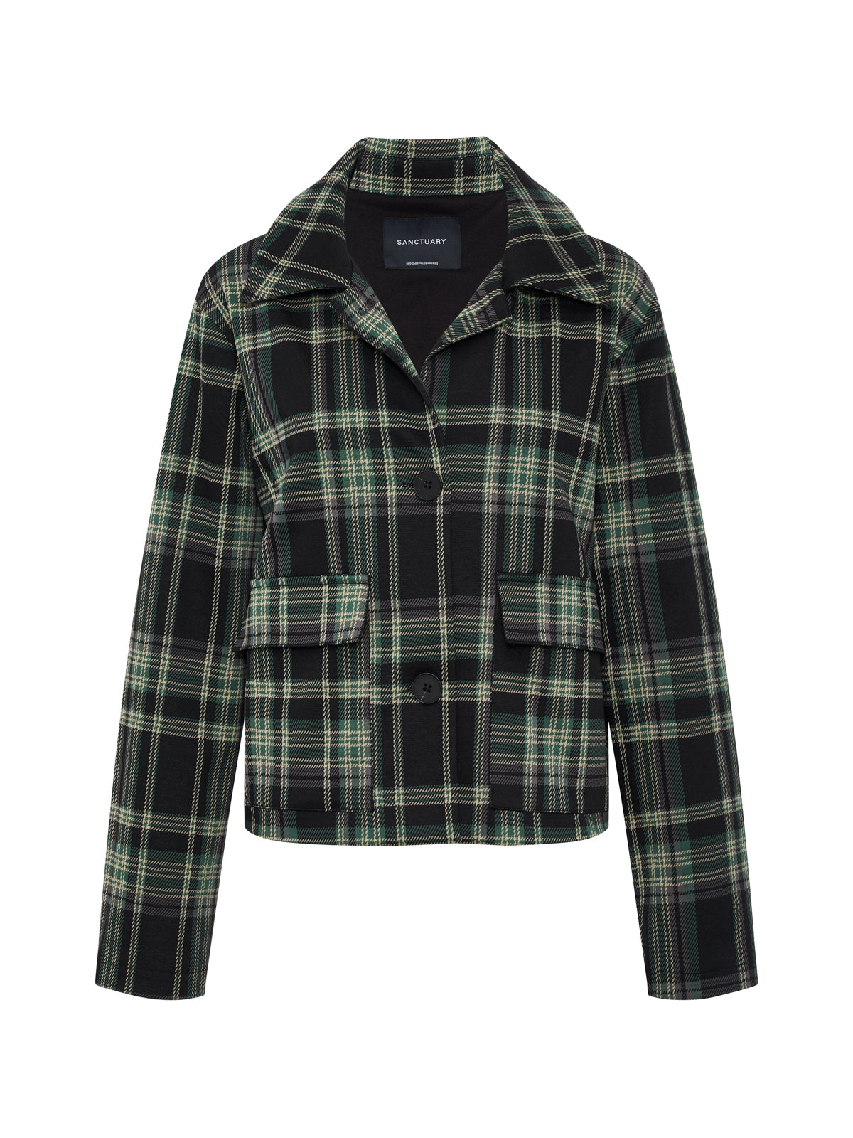 Avid Plaid Jacket Evergreen Plaid | Sanctuary Clothing
