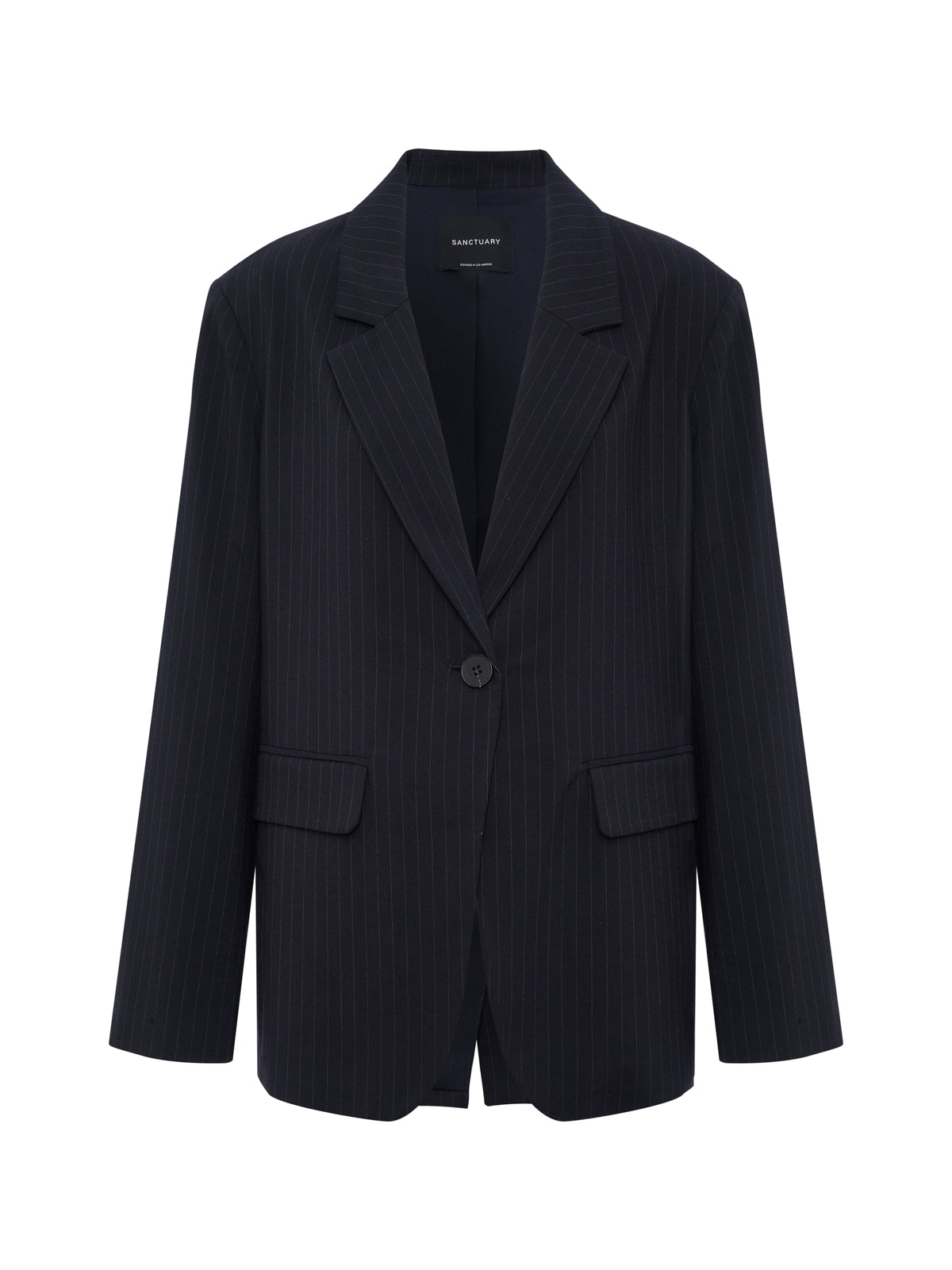 Maci Blazer Navy Pinstripe | Sanctuary Clothing