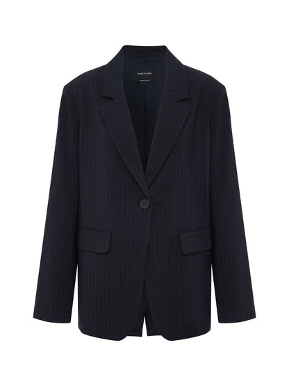 Maci Blazer Navy Pinstripe | Sanctuary Clothing