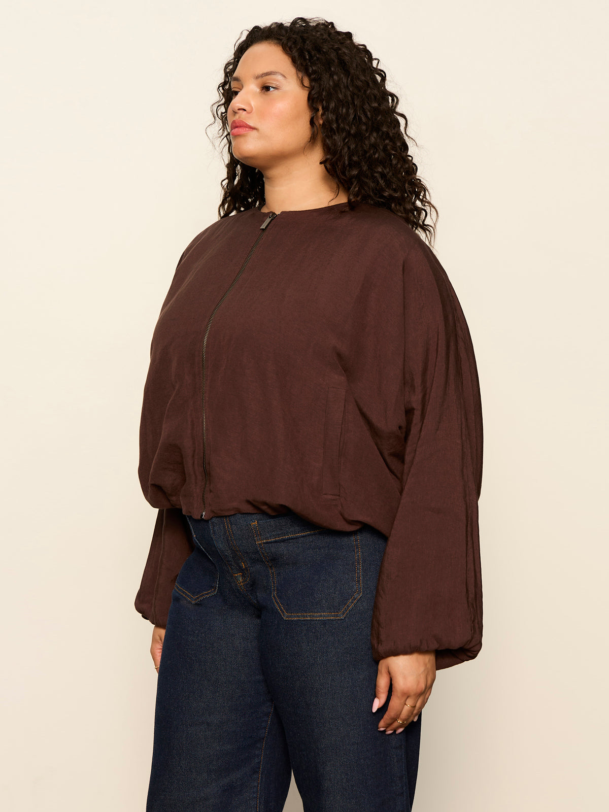 LINEN BUBBLE JACKET RICH SOIL | Sanctuary Clothing