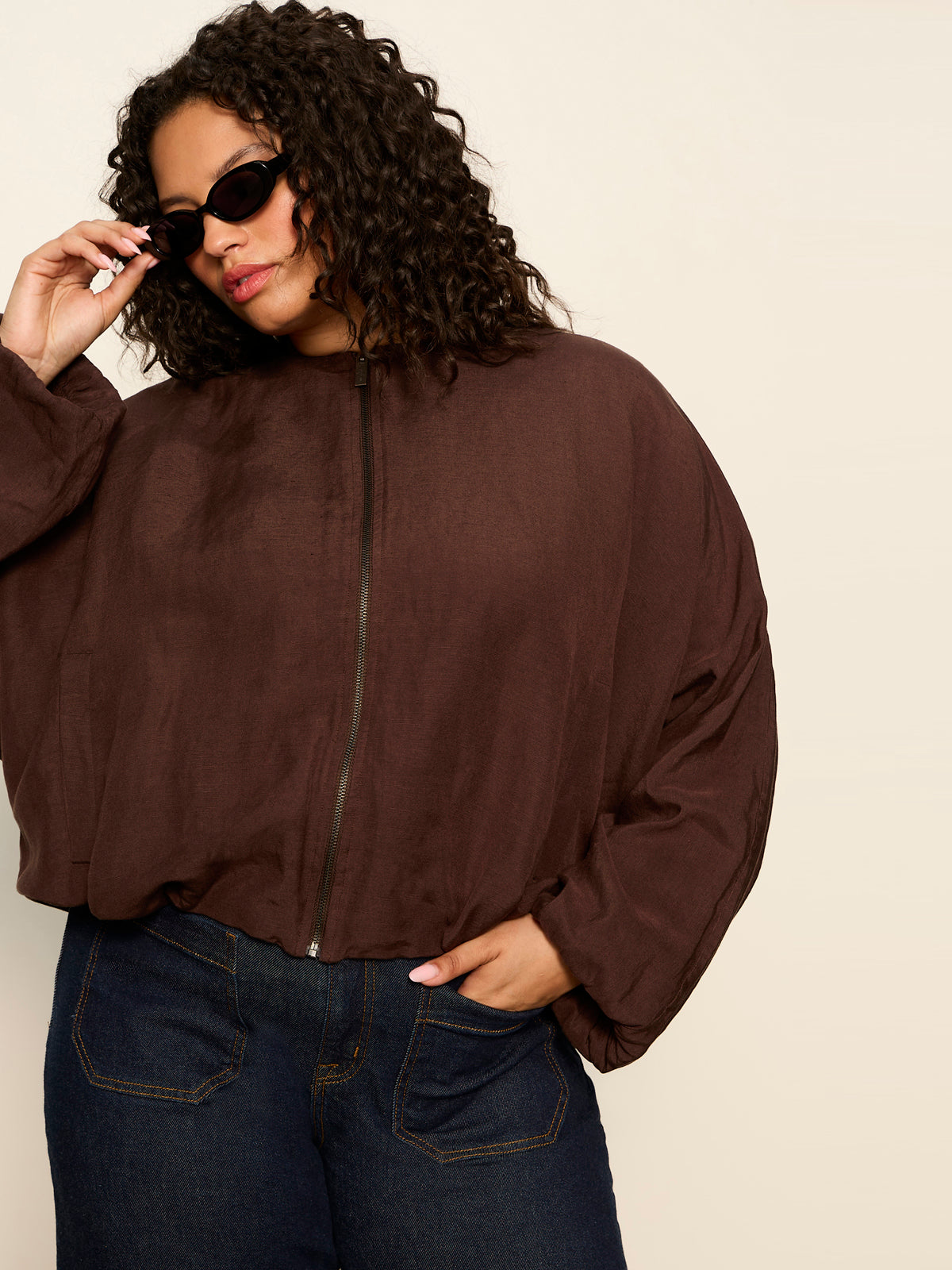LINEN BUBBLE JACKET RICH SOIL | Sanctuary Clothing