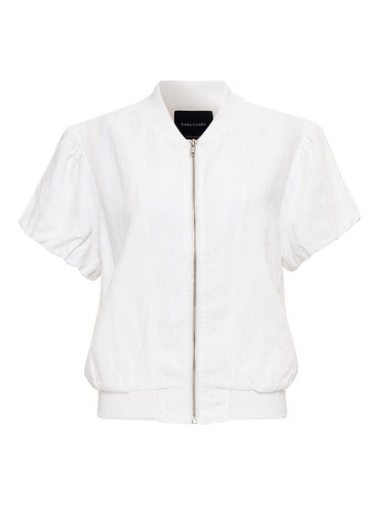 EVERLY LINEN BOMBER WHITE | Sanctuary Clothing