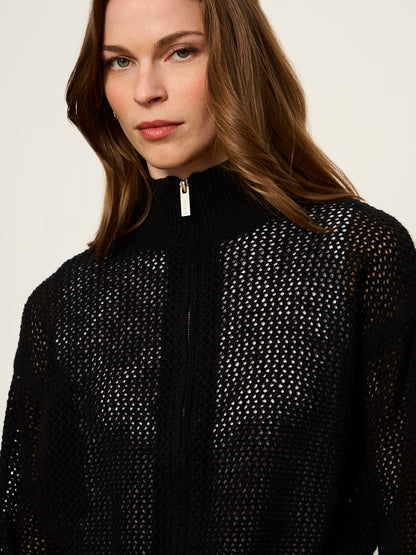 OPEN STITCH TRACK JACKET BLACK W/ CHALK | Sanctuary Clothing