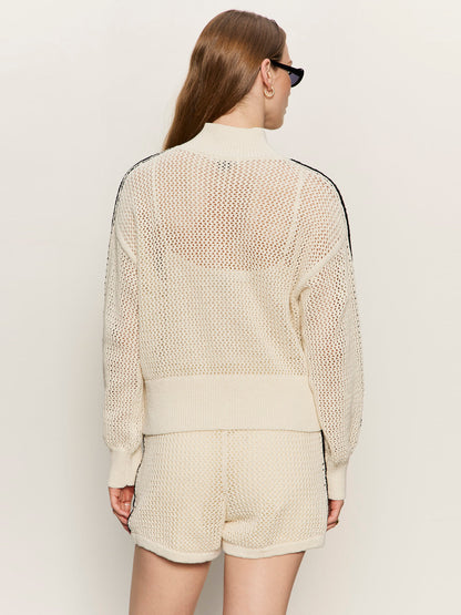 Open Stitch Track Jacket Collagen/Black | Sanctuary Clothing
