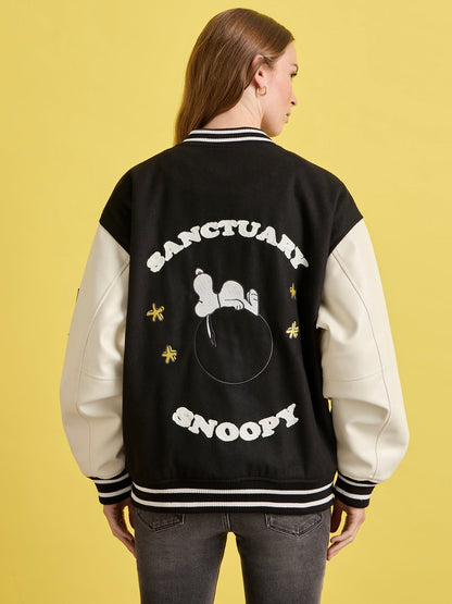 75 VARSITY JACKET BLACK/WHITE | Sanctuary Clothing