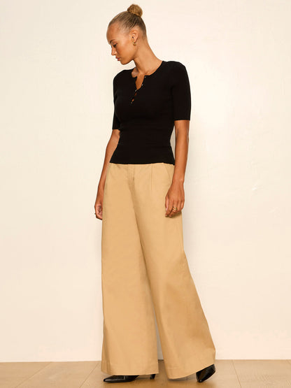 REESE WIDE LEG TROUSER KHAKI | Sanctuary Clothing
