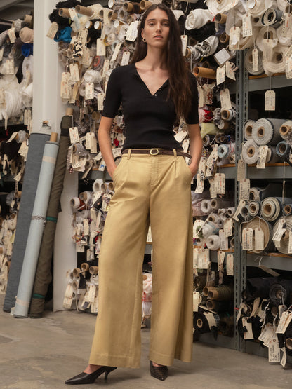 REESE WIDE LEG TROUSER KHAKI | Sanctuary Clothing