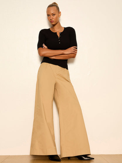 REESE WIDE LEG TROUSER KHAKI | Sanctuary Clothing