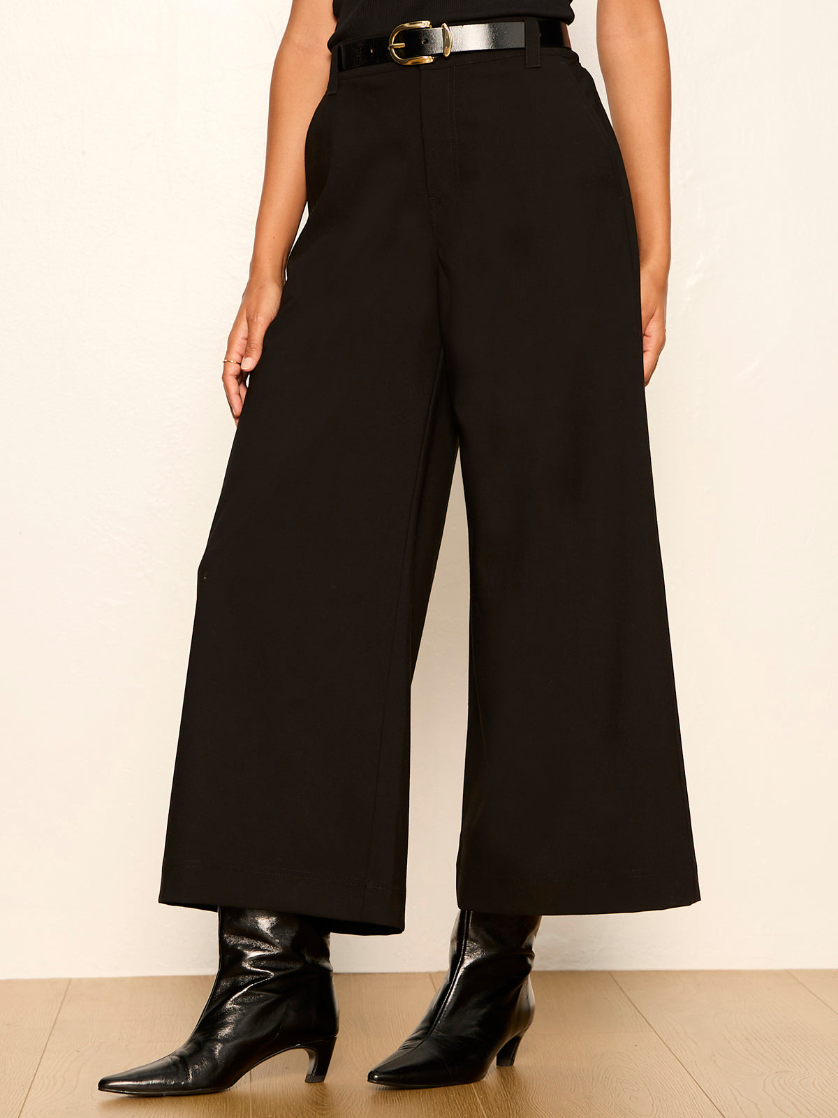 ELOISE ULTRA WIDE LEG CROP BLACK | Sanctuary Clothing