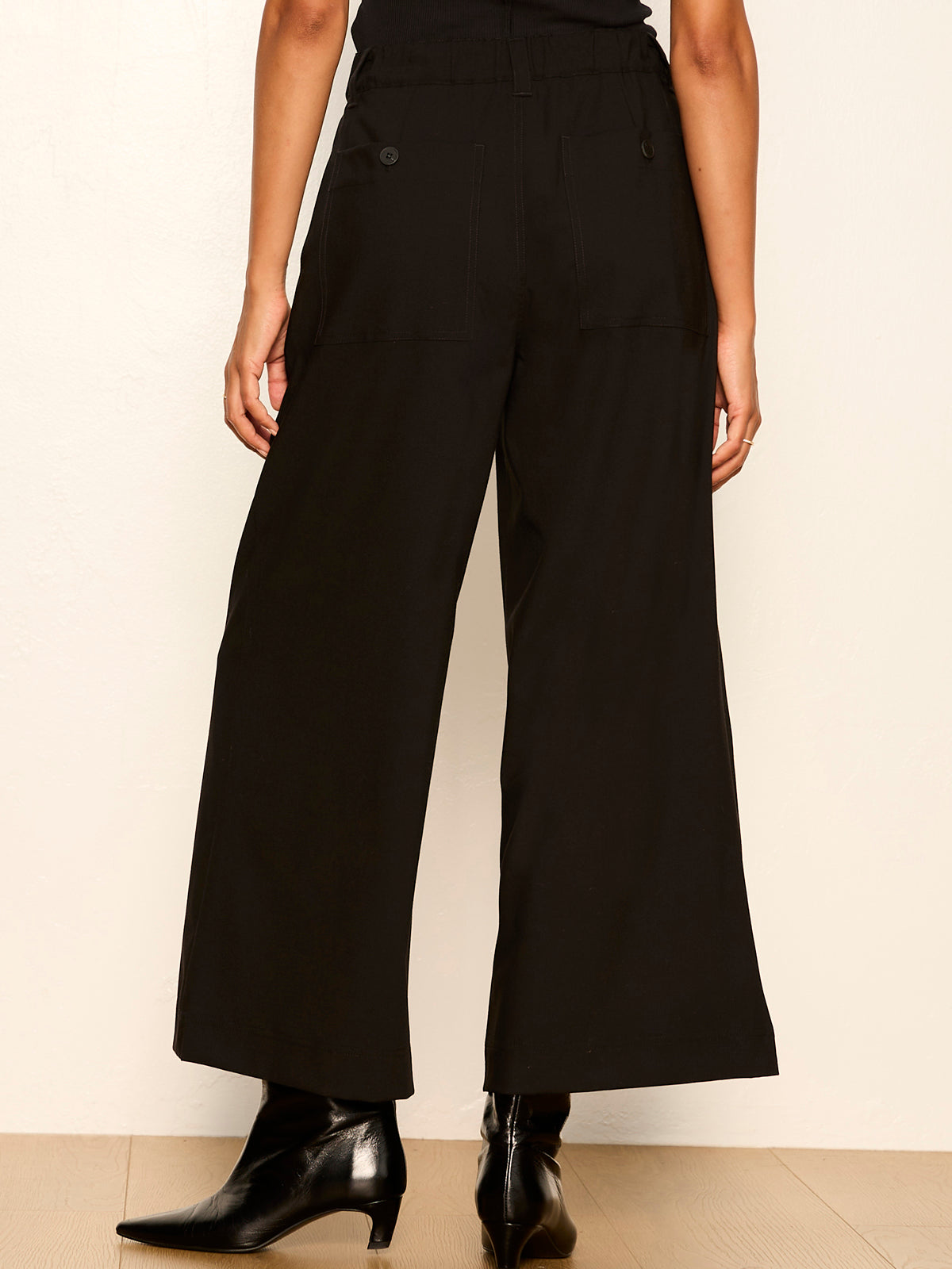 ELOISE ULTRA WIDE LEG CROP BLACK | Sanctuary Clothing
