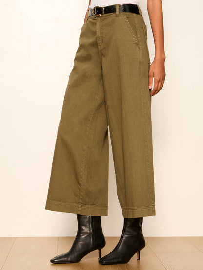 ELOISE ULTRA WIDE LEG CROP BURNT OLIVE | Sanctuary Clothing