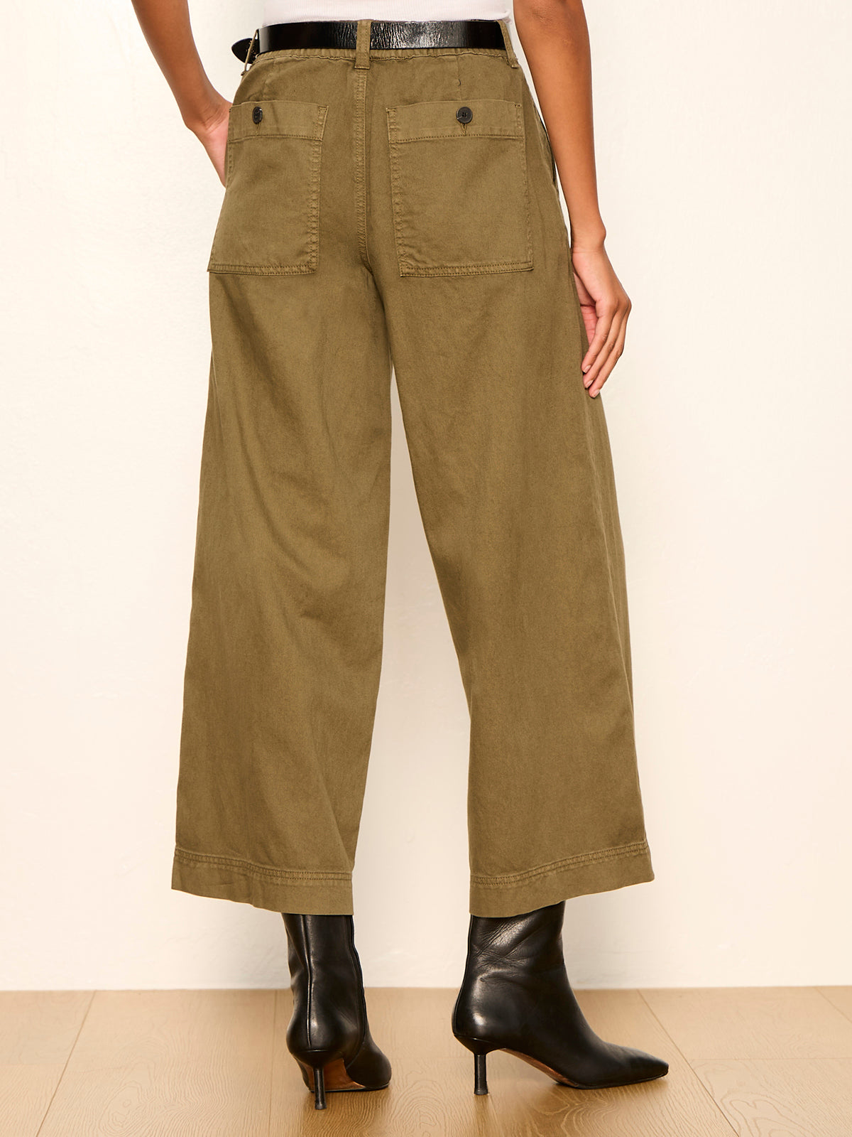 ELOISE ULTRA WIDE LEG CROP BURNT OLIVE | Sanctuary Clothing