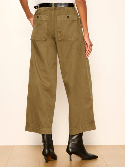 ELOISE ULTRA WIDE LEG CROP BURNT OLIVE | Sanctuary Clothing