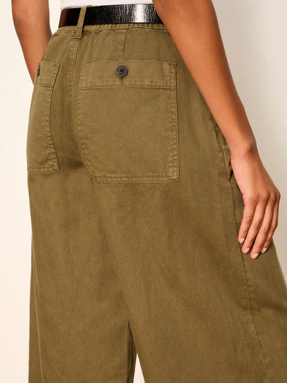 ELOISE ULTRA WIDE LEG CROP BURNT OLIVE | Sanctuary Clothing