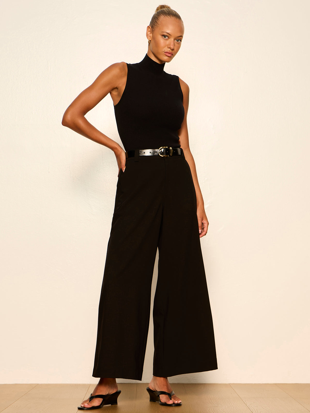 REESE WIDE LEG TROUSER BLACK | Sanctuary Clothing
