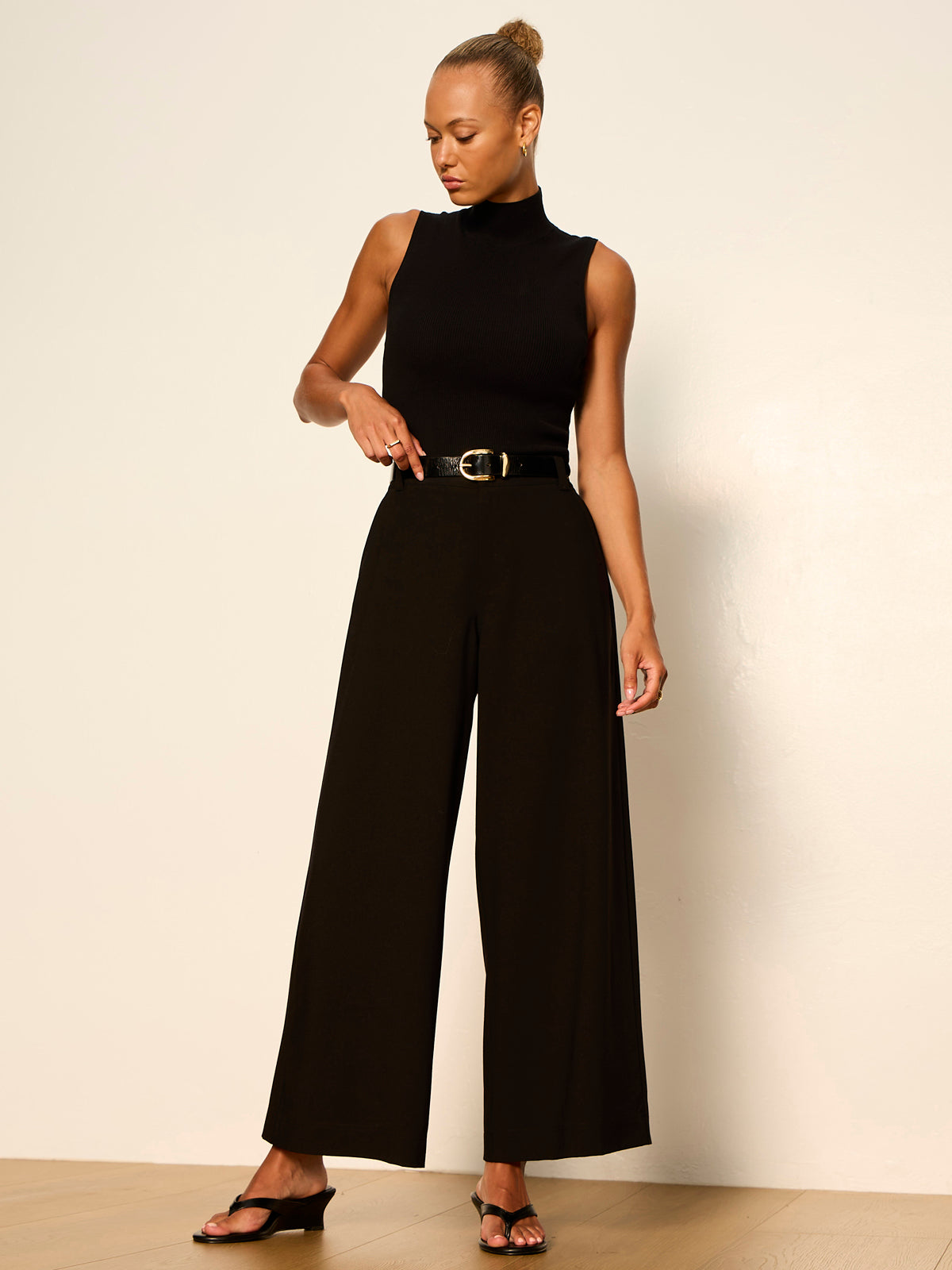 REESE WIDE LEG TROUSER BLACK | Sanctuary Clothing