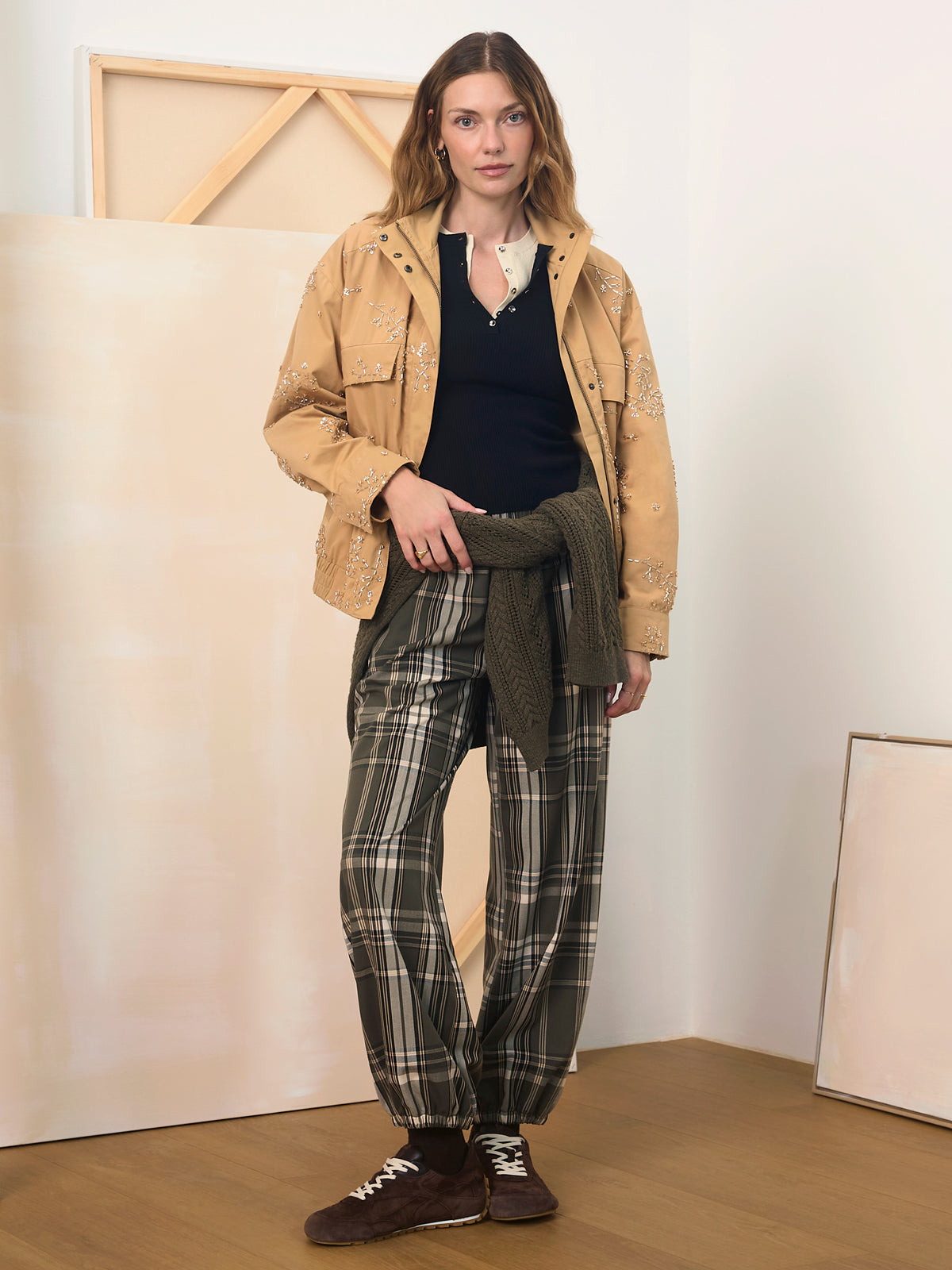 Micro Balloon Pant Linden Plaid | Sanctuary Clothing