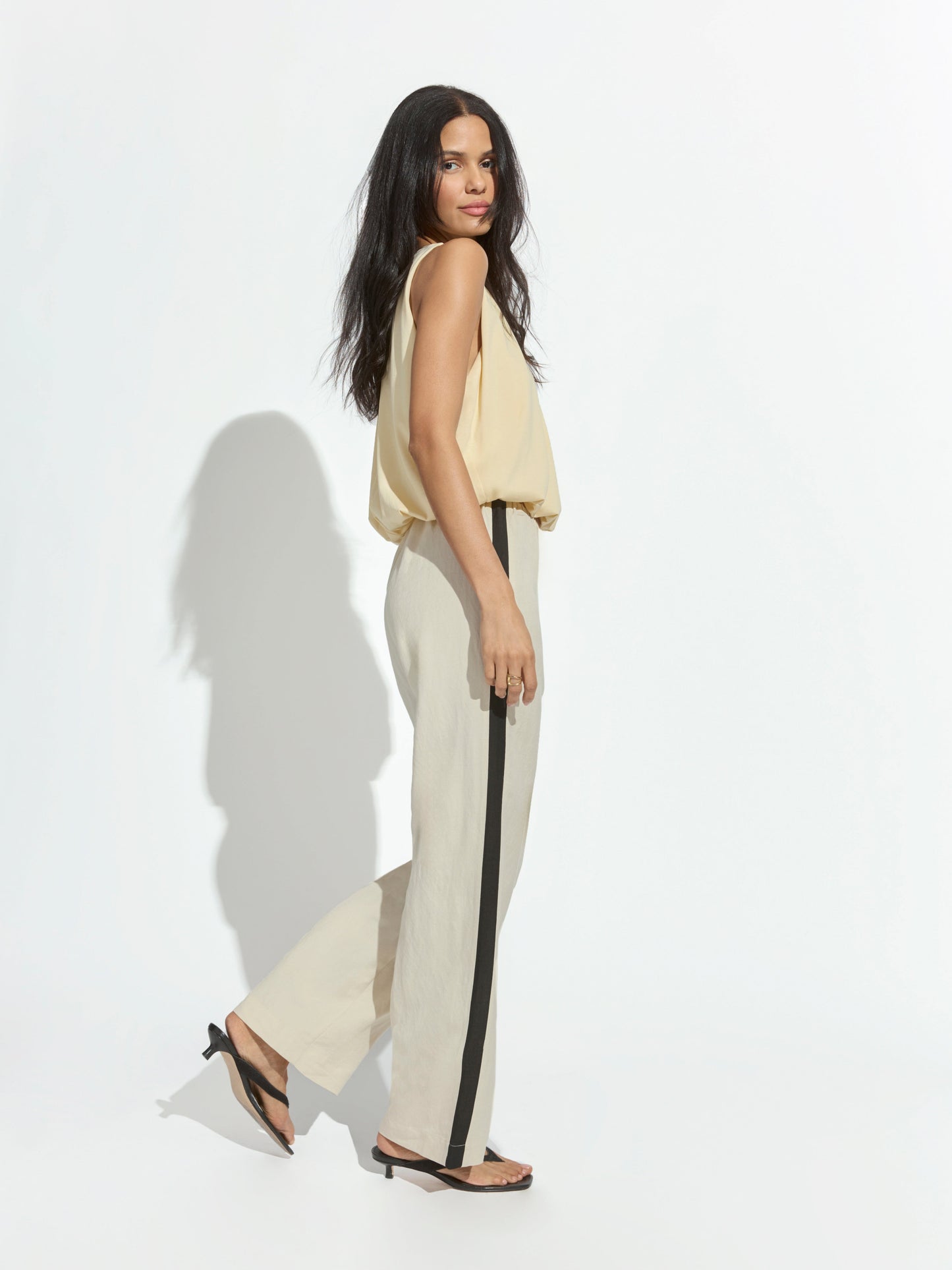 CASUAL TRACK PANT SUMMER SAND / BLACK | Sanctuary Clothing