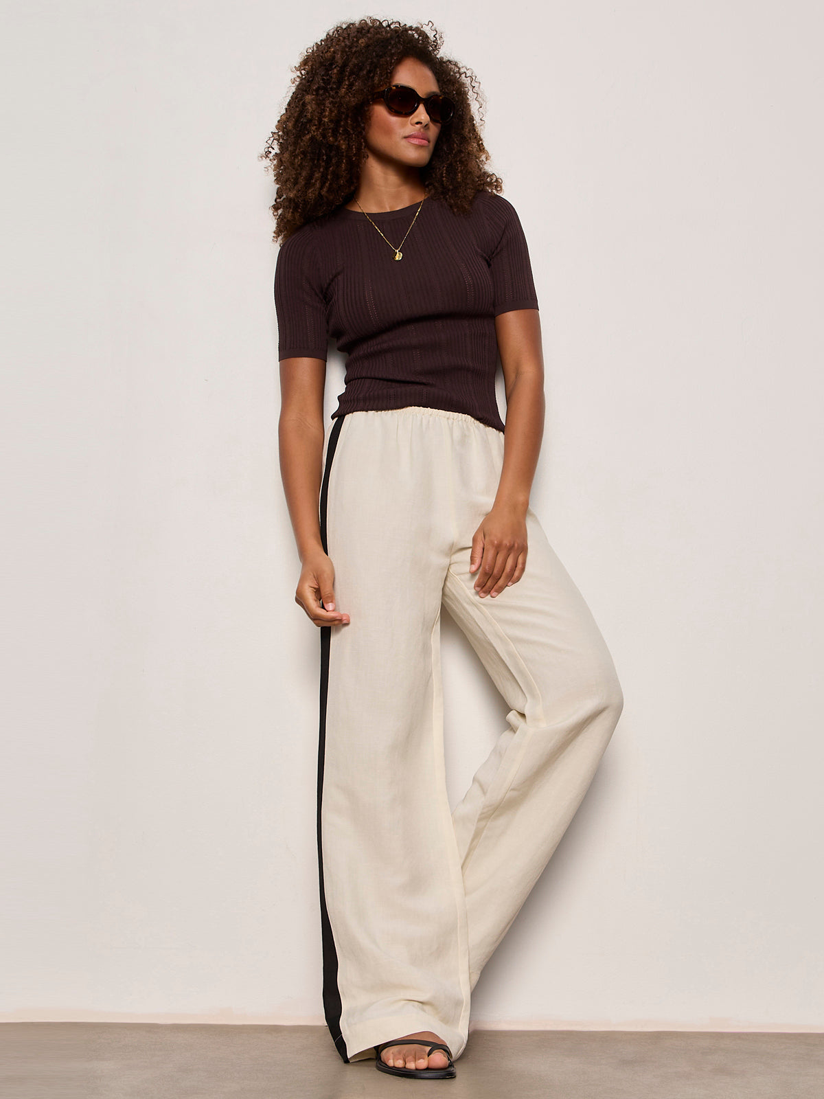 CASUAL TRACK PANT SUMMER SAND / BLACK | Sanctuary Clothing