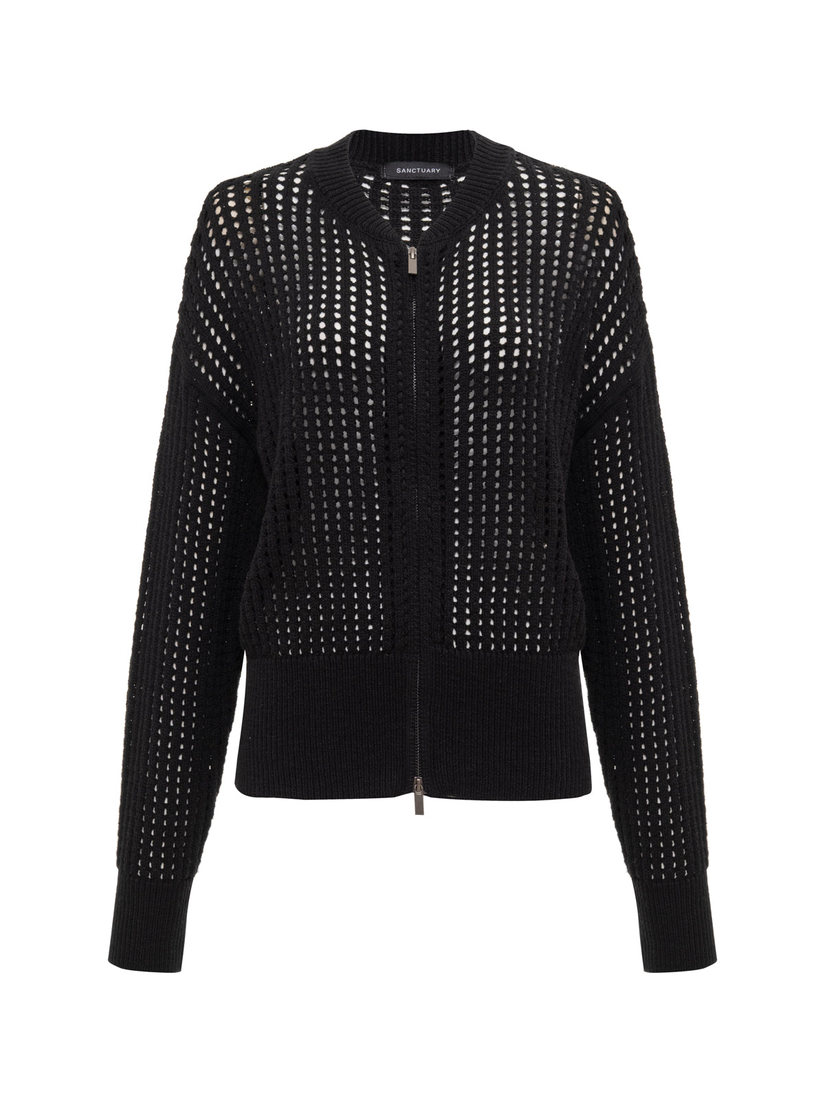 LAGUNA OPENWORK BOMBER BLACK | Sanctuary Clothing