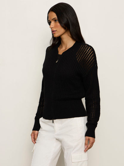 LAGUNA OPENWORK BOMBER BLACK | Sanctuary Clothing