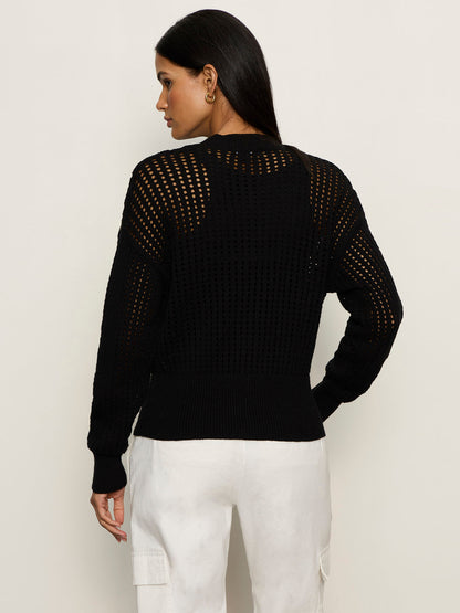 LAGUNA OPENWORK BOMBER BLACK | Sanctuary Clothing