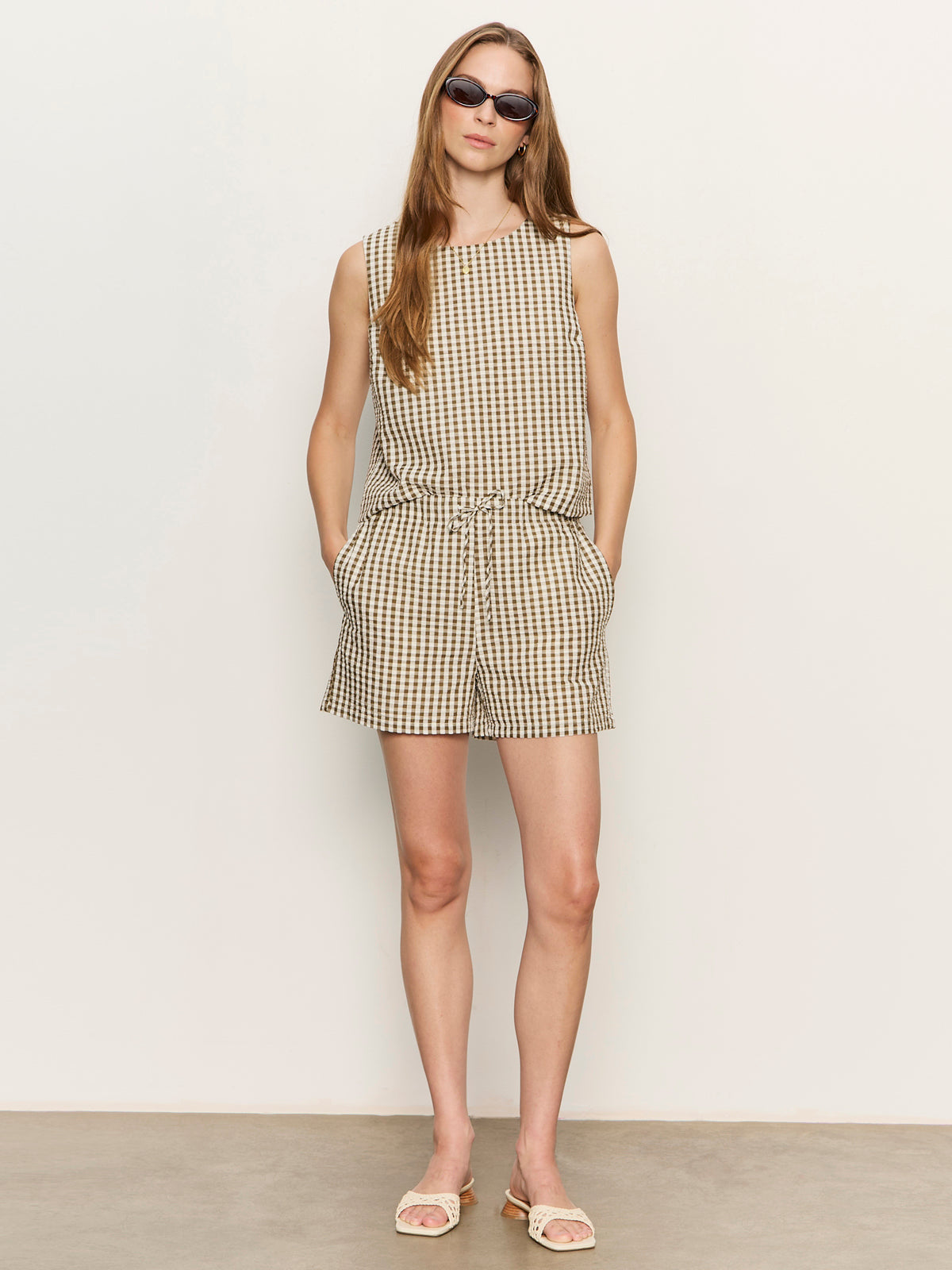 EASY GINGHAM SHORTS TIMBER/COLLAGEN GINGHAM | Sanctuary Clothing