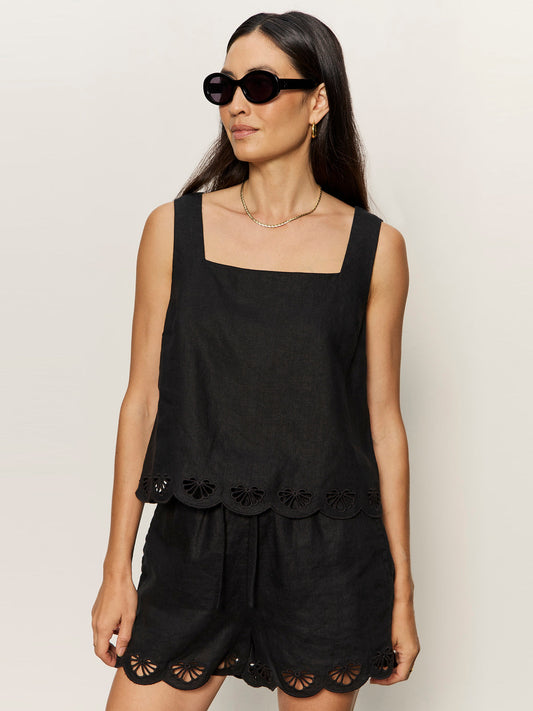 ALMOST THERE LINEN TOP BLACK | Sanctuary Clothing
