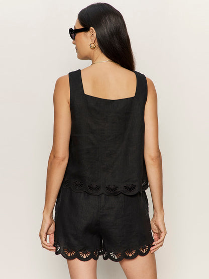 ALMOST THERE LINEN TOP BLACK | Sanctuary Clothing