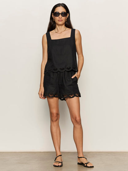 ALMOST THERE LINEN TOP BLACK | Sanctuary Clothing