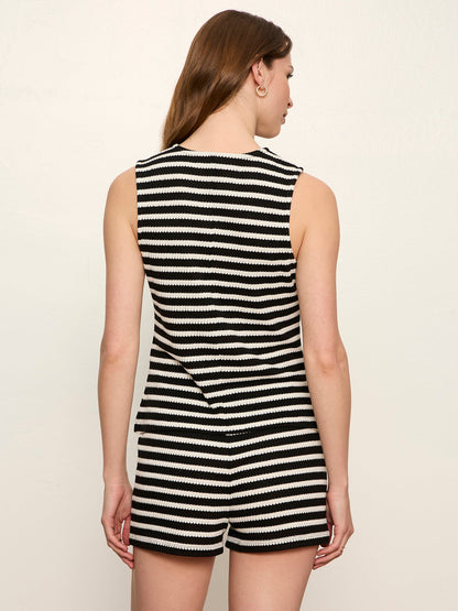 Nothing Extra Knit Vest Black/Chalk Stripe | Sanctuary Clothing