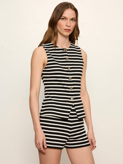Nothing Extra Knit Vest Black/Chalk Stripe | Sanctuary Clothing